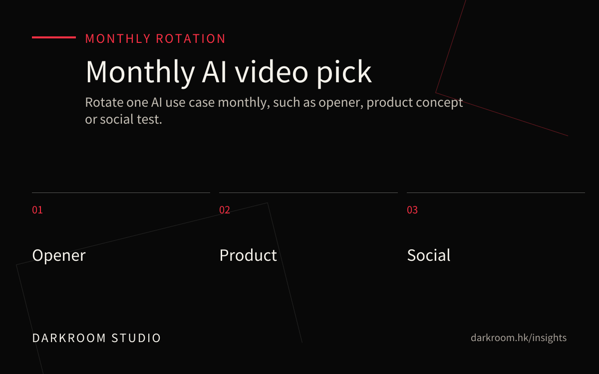 Monthly AI video production direction reference visual
