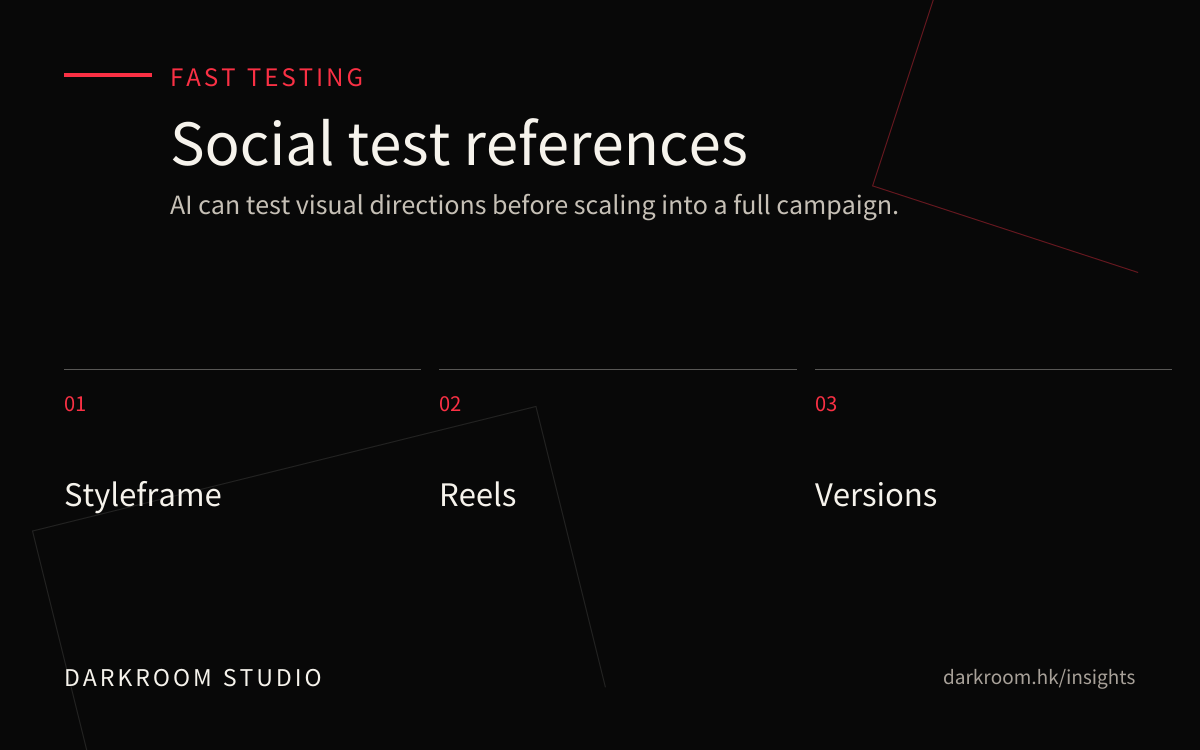 AI social video test reference visual