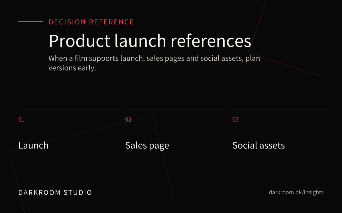 Product launch video production reference visual