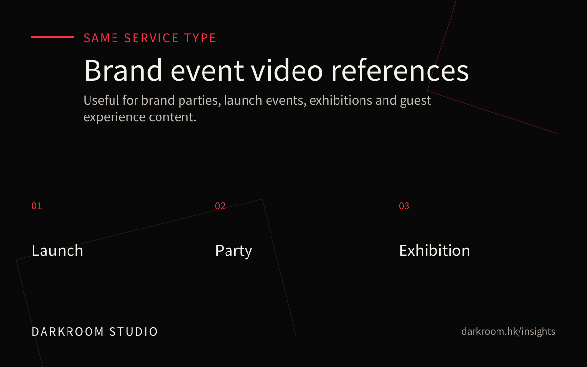 Brand event video production reference visual