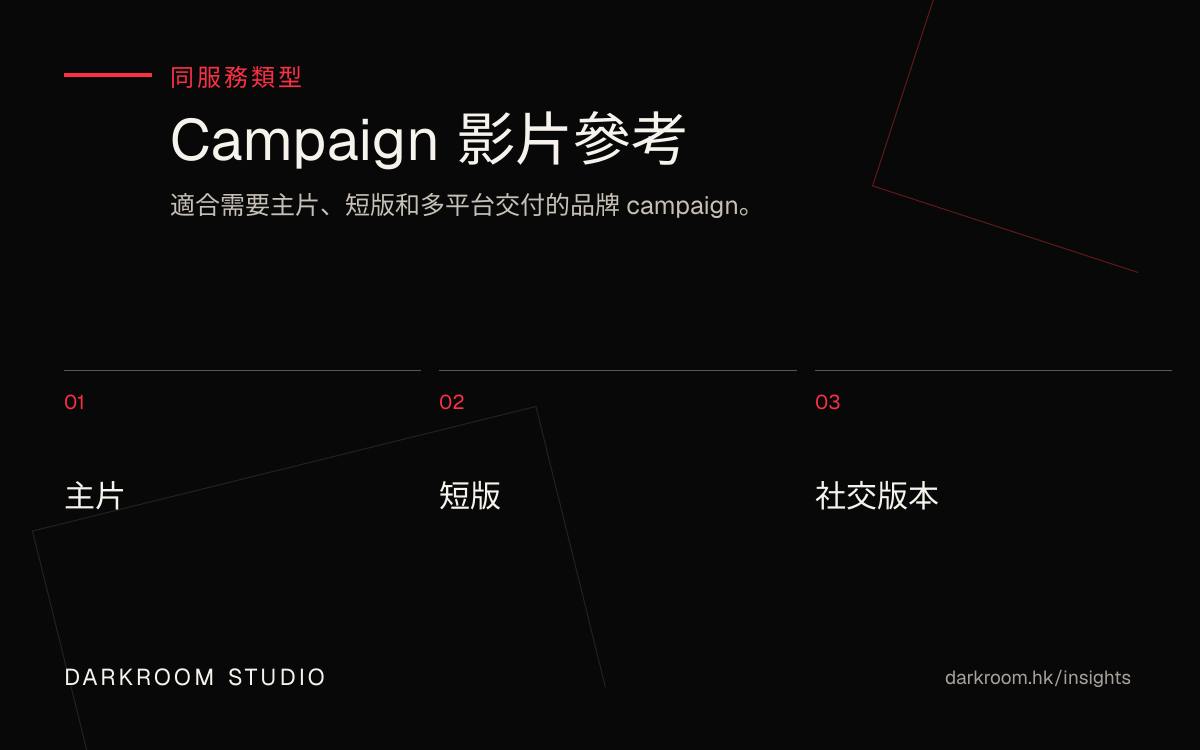 商業 campaign 影片製作參考圖