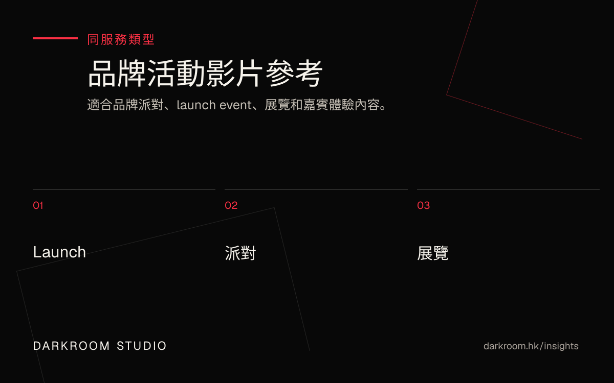 品牌活動影片製作參考圖