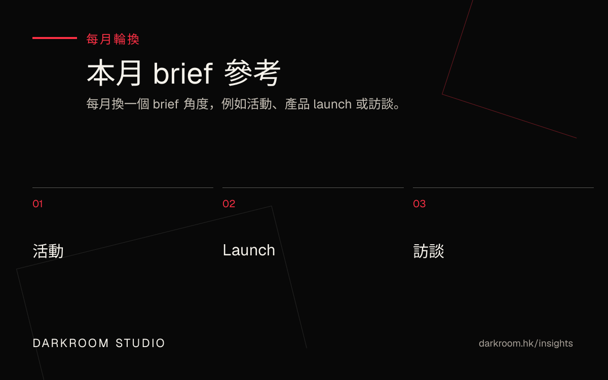 本月影片 brief 方向參考圖