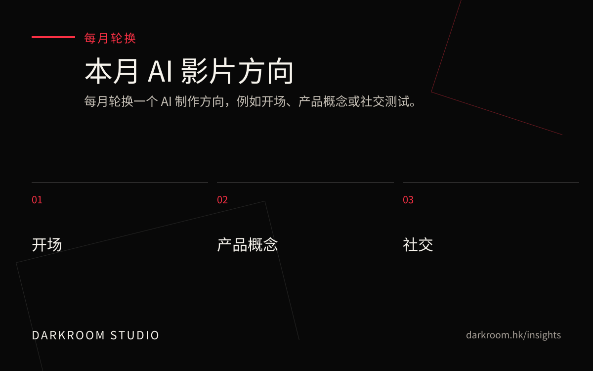 本月 AI 影片制作方向参考图