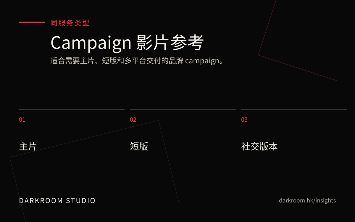 商业 campaign 影片制作参考图