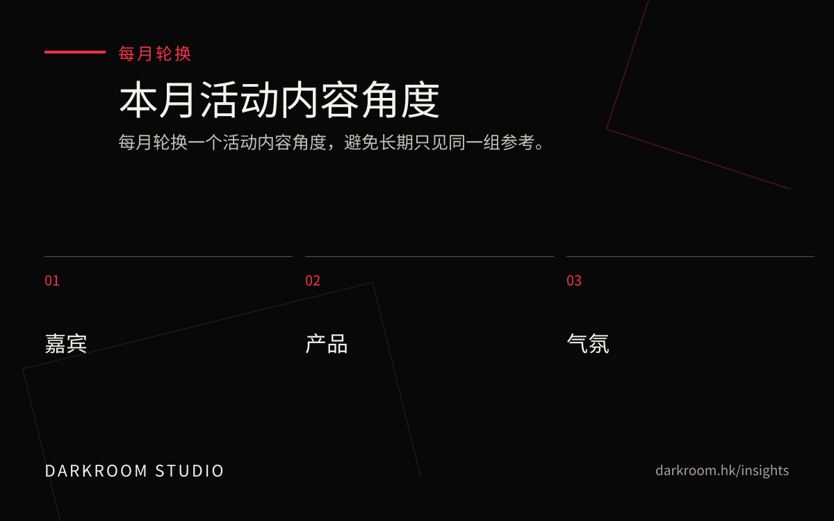本月活动影片内容角度参考图